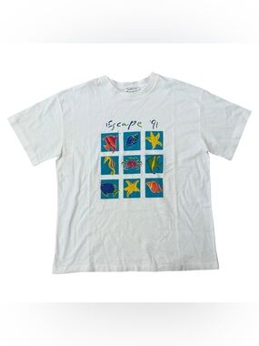 Vintage 90s Talbots Escape 91 Single Stitch Graphic T Shirt Medium Beach